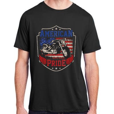 American Motorcycle Pride Vintage Proud biker 4th of July Adult ChromaSoft Performance T-Shirt