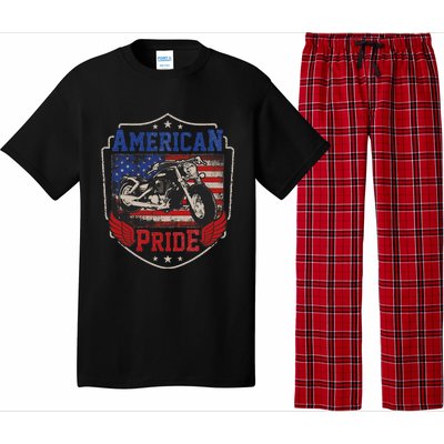 American Motorcycle Pride Vintage Proud biker 4th of July Pajama Set