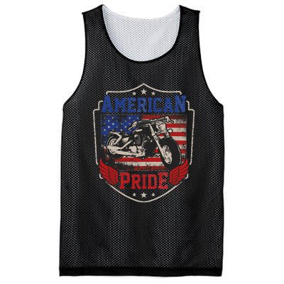 American Motorcycle Pride Vintage Proud biker 4th of July Mesh Reversible Basketball Jersey Tank