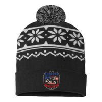 American Motorcycle Pride Vintage Proud biker 4th of July USA-Made Snowflake Beanie