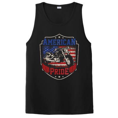 American Motorcycle Pride Vintage Proud biker 4th of July PosiCharge Competitor Tank