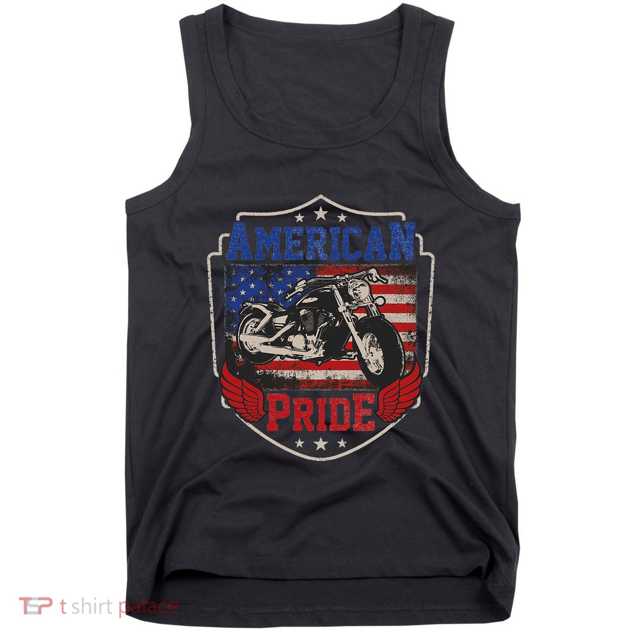American Motorcycle Pride Vintage Proud biker 4th of July Tank Top