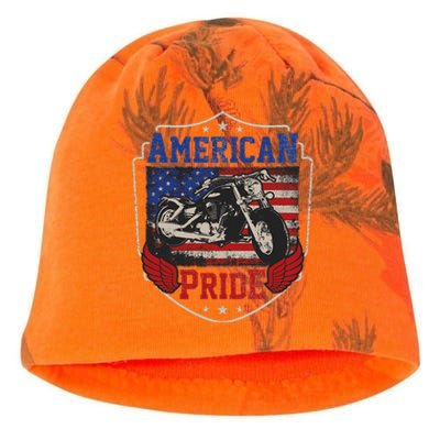 American Motorcycle Pride Vintage Proud biker 4th of July Kati - Camo Knit Beanie