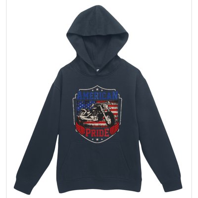 American Motorcycle Pride Vintage Proud biker 4th of July Urban Pullover Hoodie