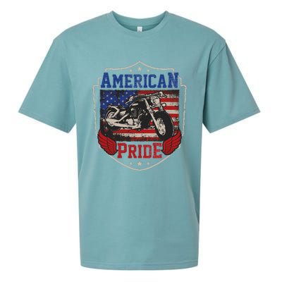 American Motorcycle Pride Vintage Proud biker 4th of July Sueded Cloud Jersey T-Shirt