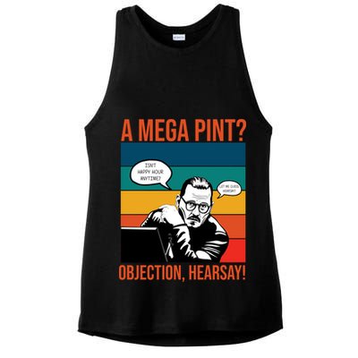 A Mega Pint Objection Hearsay Johnny Depp Retro Sunset Ladies PosiCharge Tri-Blend Wicking Tank