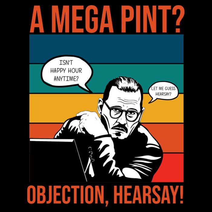 A Mega Pint Objection Hearsay Johnny Depp Retro Sunset Drawstring Bag