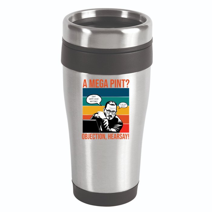 A Mega Pint Objection Hearsay Johnny Depp Retro Sunset 16oz Travel Tumbler