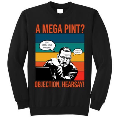 A Mega Pint Objection Hearsay Johnny Depp Retro Sunset Tall Sweatshirt