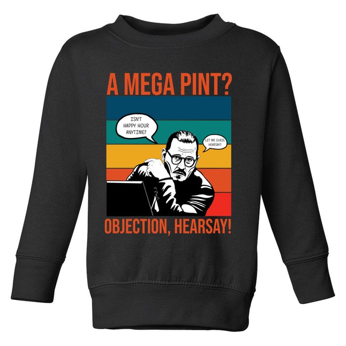 A Mega Pint Objection Hearsay Johnny Depp Retro Sunset Toddler Sweatshirt