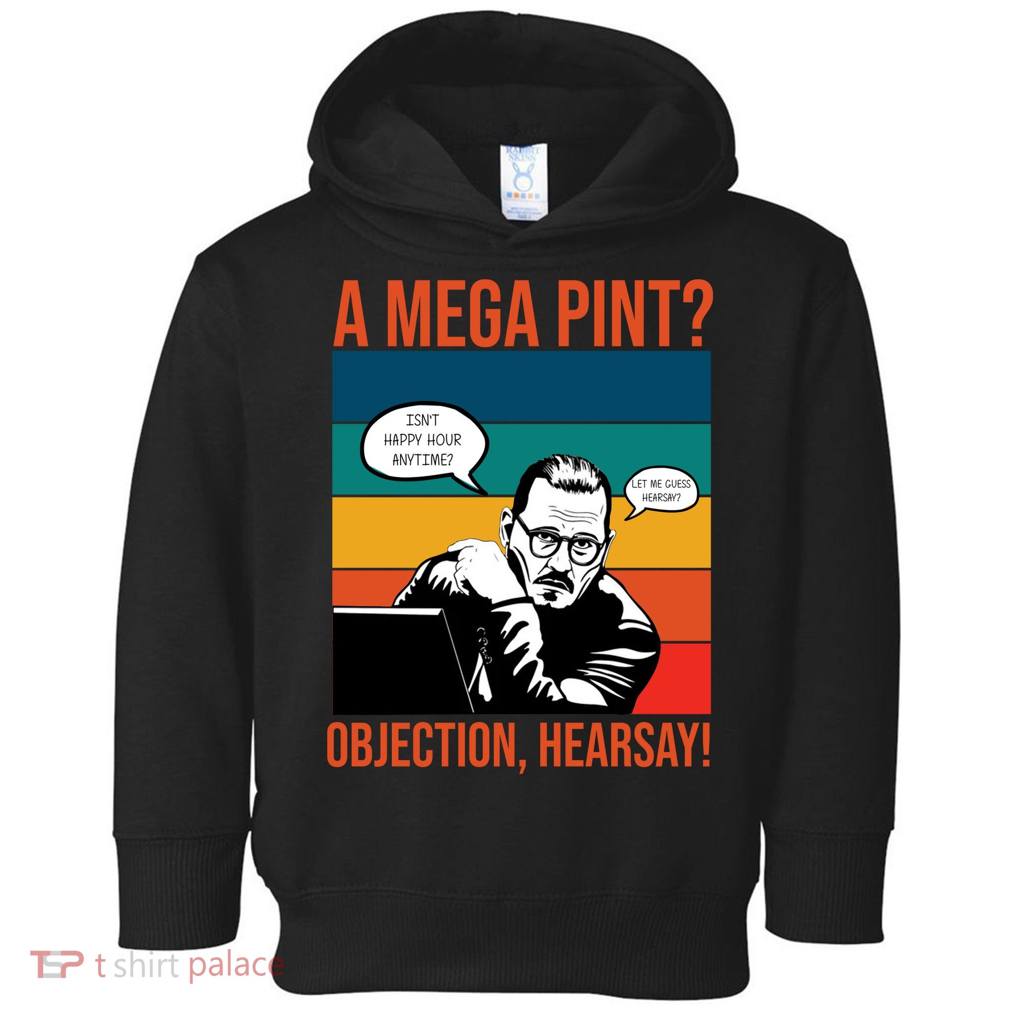 A Mega Pint Objection Hearsay Johnny Depp Retro Sunset Toddler Hoodie