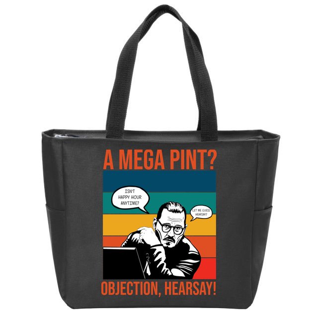 A Mega Pint Objection Hearsay Johnny Depp Retro Sunset Zip Tote Bag
