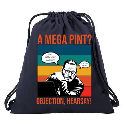 A Mega Pint Objection Hearsay Johnny Depp Retro Sunset Drawstring Bag