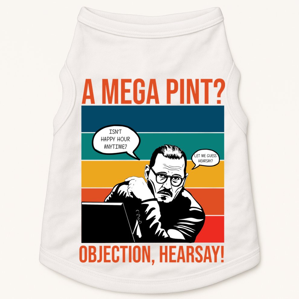 A Mega Pint Objection Hearsay Johnny Depp Retro Sunset Doggie Tank
