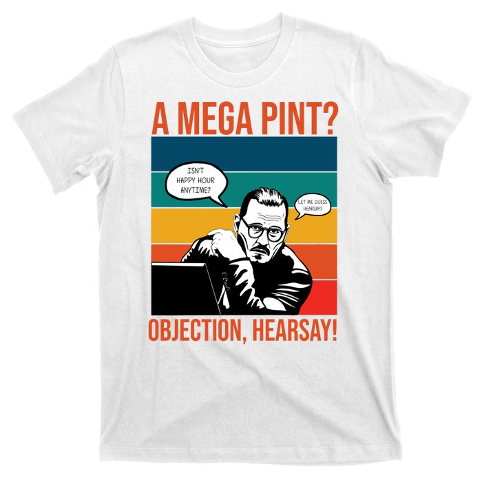 A Mega Pint Objection Hearsay Johnny Depp Retro Sunset T-Shirt