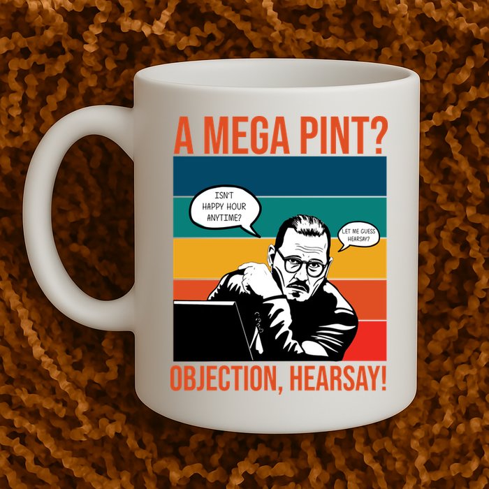A Mega Pint Objection Hearsay Johnny Depp Retro Sunset Mug