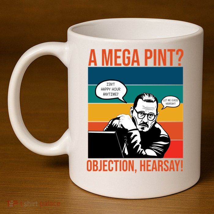 A Mega Pint Objection Hearsay Johnny Depp Retro Sunset 11oz C Handle Ceramic Mug