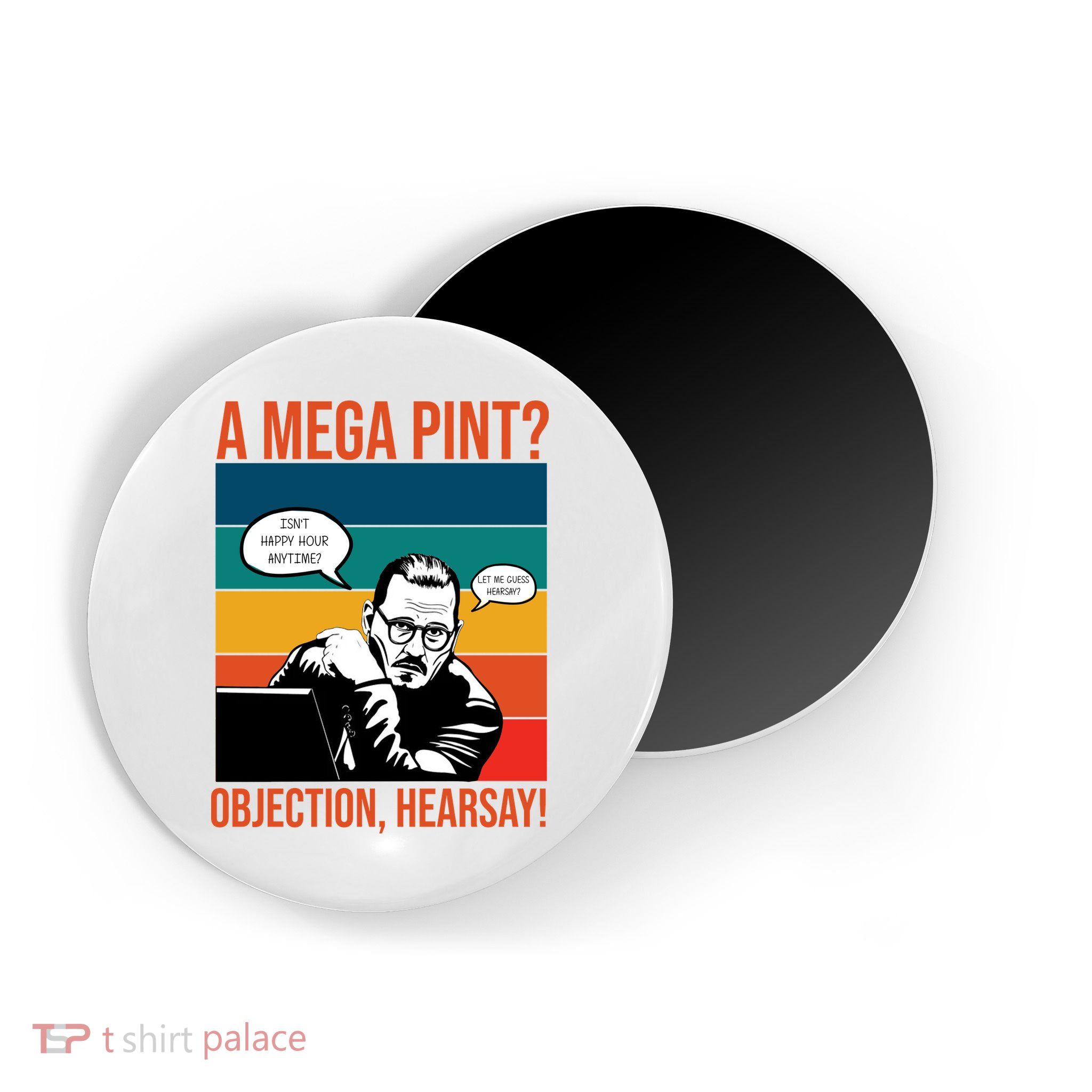 A Mega Pint Objection Hearsay Johnny Depp Retro Sunset Magnet