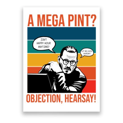 A Mega Pint Objection Hearsay Johnny Depp Retro Sunset Poster