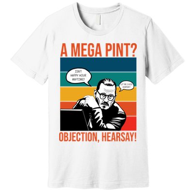 A Mega Pint Objection Hearsay Johnny Depp Retro Sunset Premium T-Shirt
