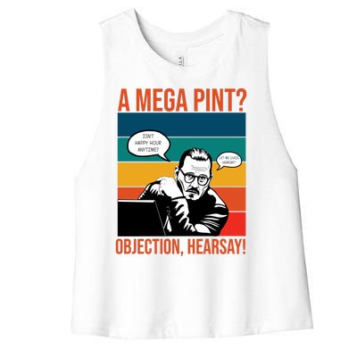 A Mega Pint Objection Hearsay Johnny Depp Retro Sunset Women's Racerback Cropped Tank