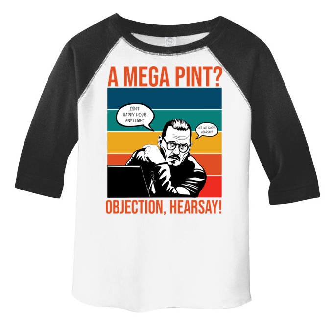 A Mega Pint Objection Hearsay Johnny Depp Retro Sunset Toddler Fine Jersey T-Shirt