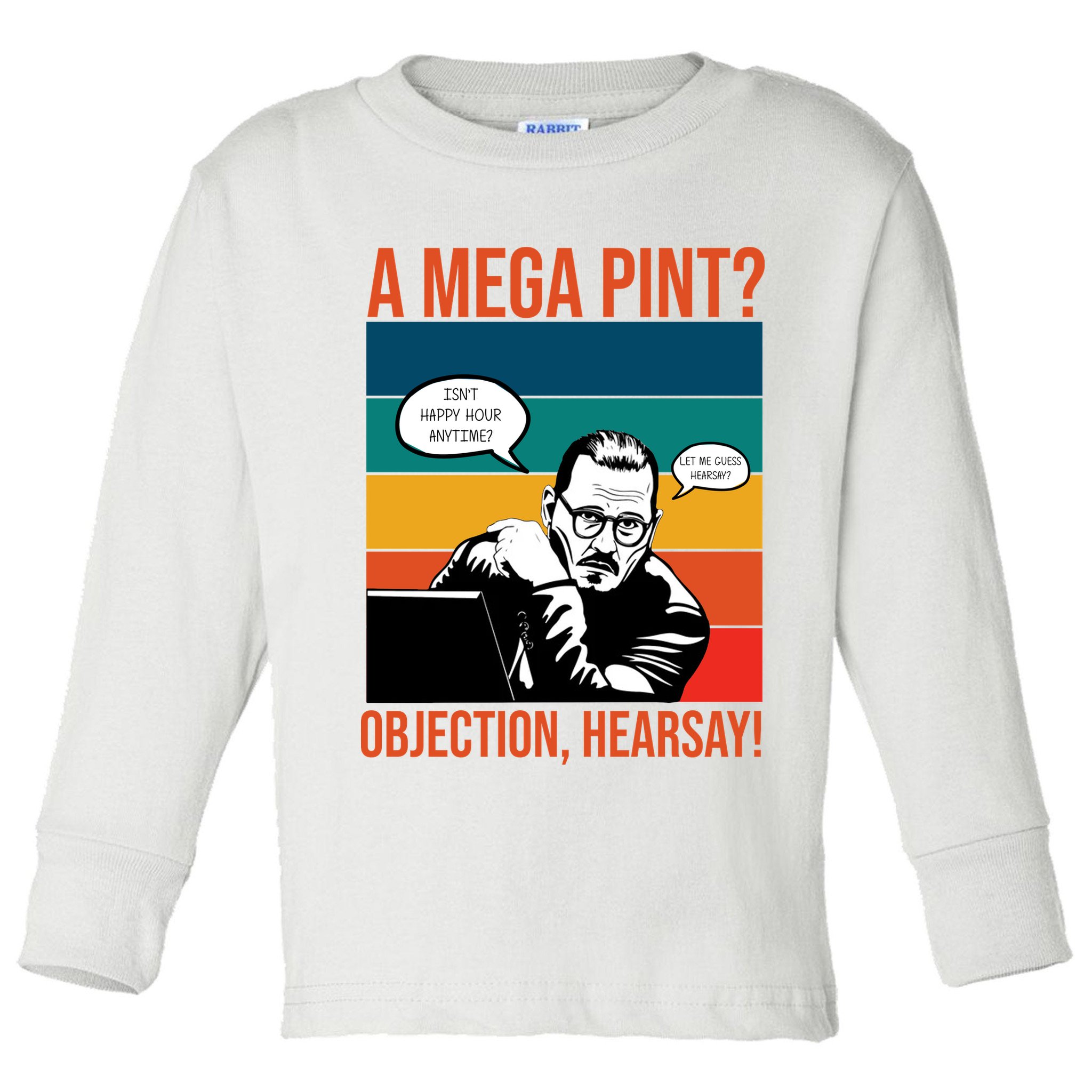 A Mega Pint Objection Hearsay Johnny Depp Retro Sunset Toddler Long Sleeve Shirt