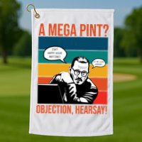 A Mega Pint Objection Hearsay Johnny Depp Retro Sunset Golf Towel