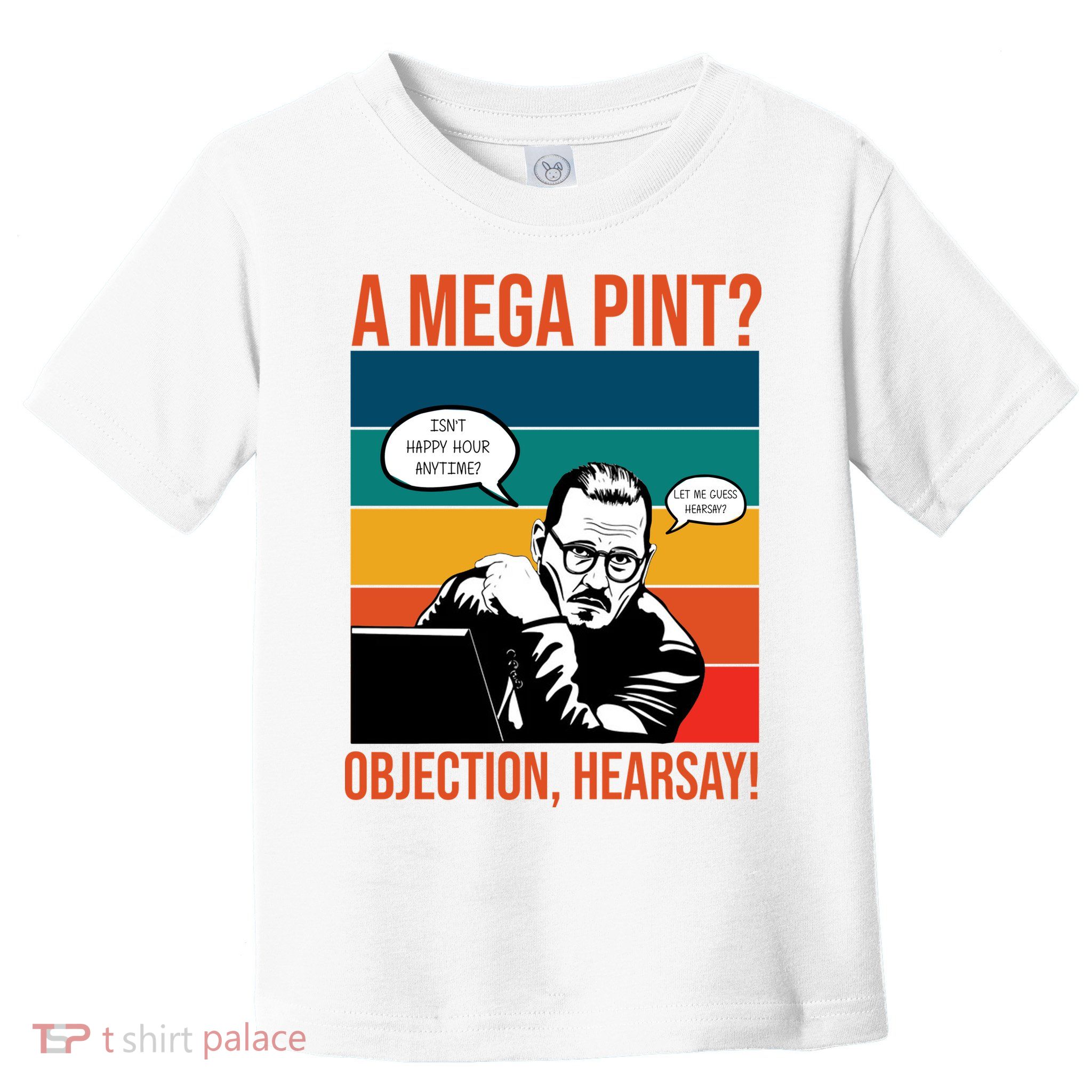 A Mega Pint Objection Hearsay Johnny Depp Retro Sunset Toddler T-Shirt