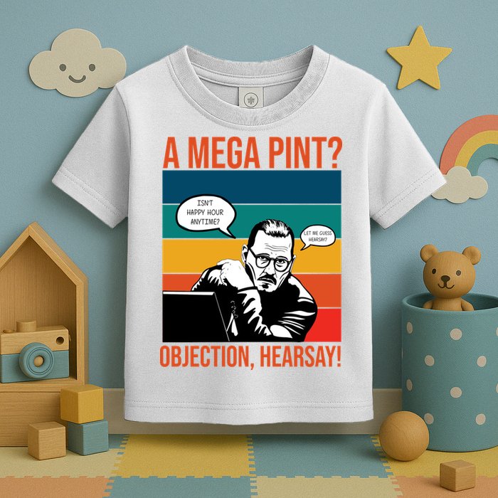 A Mega Pint Objection Hearsay Johnny Depp Retro Sunset Toddler T-Shirt