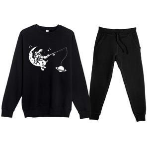 Astronaut Moon Planets Astronomy Space Ship Gift Premium Crewneck Sweatsuit Set