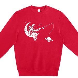 Astronaut Moon Planets Astronomy Space Ship Gift Premium Crewneck Sweatshirt