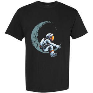 Astronaut Moon Projector Astronomy Telescope Stargazing Garment-Dyed Heavyweight T-Shirt