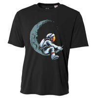 Astronaut Moon Projector Astronomy Telescope Stargazing Cooling Performance Crew T-Shirt