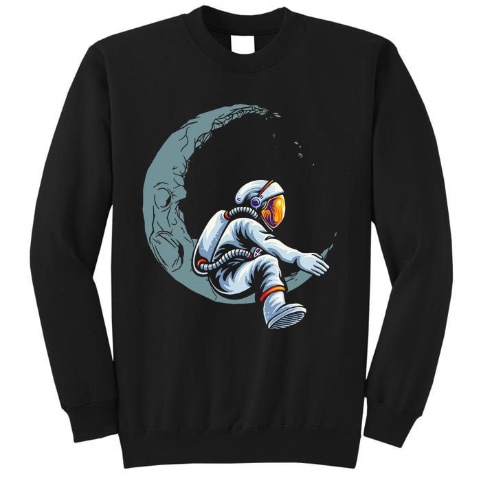 Astronaut Moon Projector Astronomy Telescope Stargazing Sweatshirt