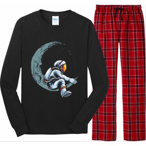 Astronaut Moon Projector Astronomy Telescope Stargazing Long Sleeve Pajama Set