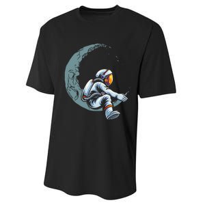 Astronaut Moon Projector Astronomy Telescope Stargazing Performance Sprint T-Shirt