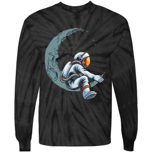 Astronaut Moon Projector Astronomy Telescope Stargazing Tie-Dye Long Sleeve Shirt