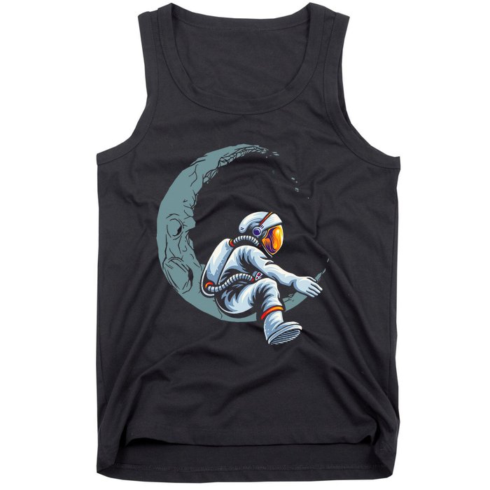 Astronaut Moon Projector Astronomy Telescope Stargazing Tank Top