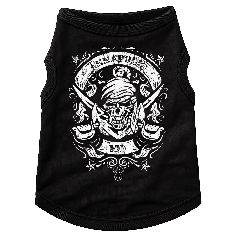 Annapolis Maryland Pirate Skull and Crossed Swords Doggie Tank