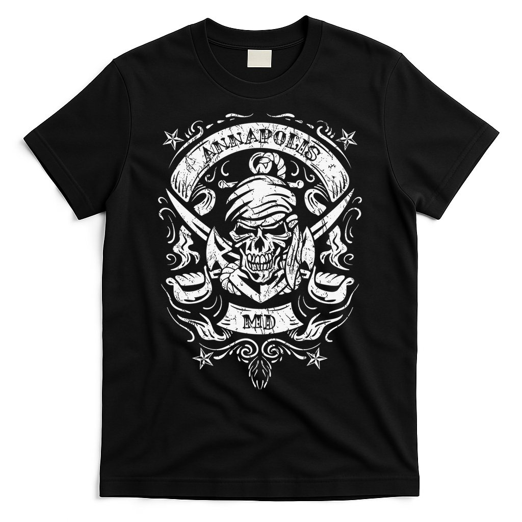 Annapolis Maryland Pirate Skull and Crossed Swords T-Shirt