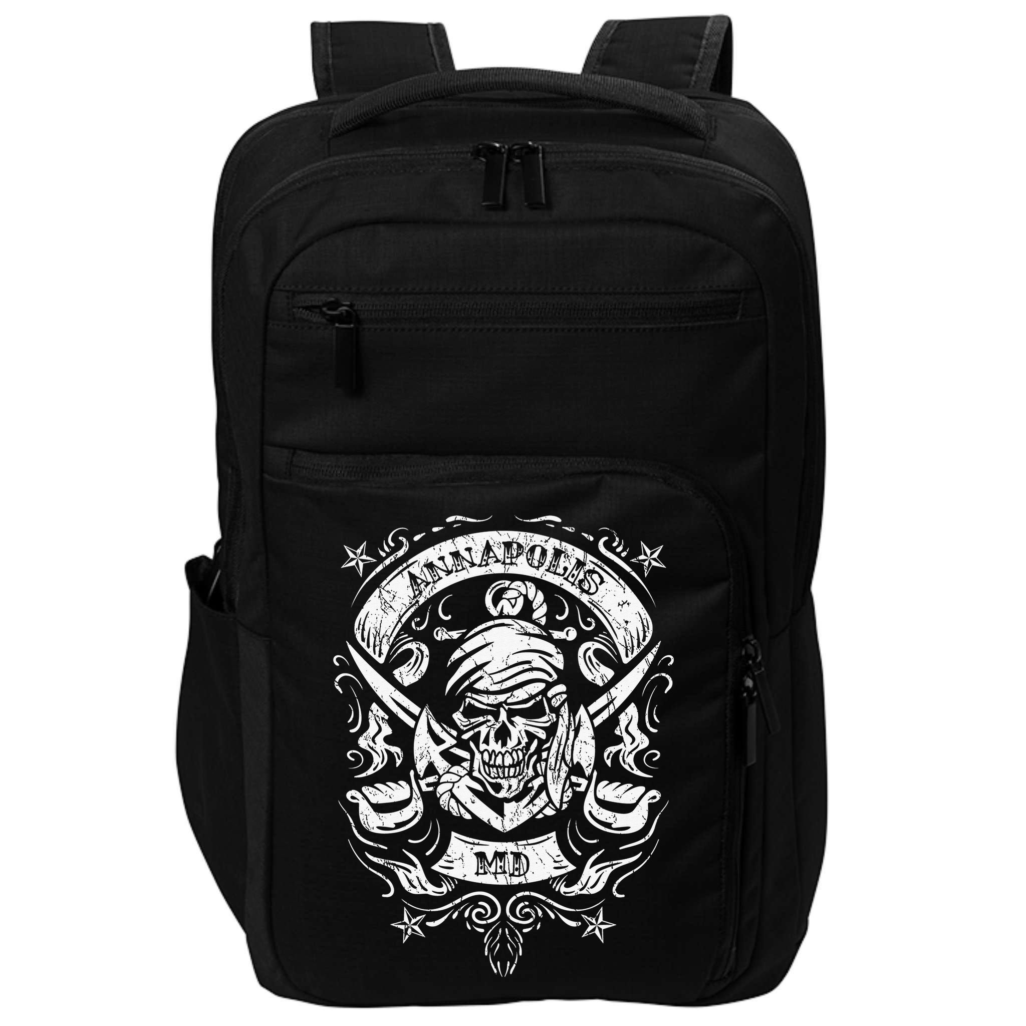 Annapolis Maryland Pirate Skull and Crossed Swords Impact Tech Backpack