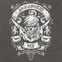 Annapolis Maryland Pirate Skull and Crossed Swords Cotton Canvas Backpack
