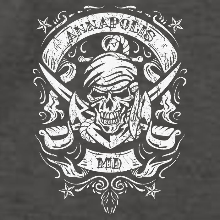 Annapolis Maryland Pirate Skull and Crossed Swords Vector Backpack