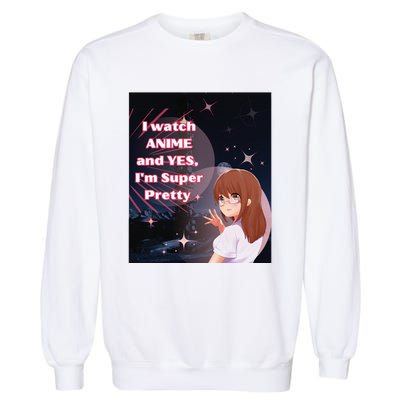 Anime & Manga Pretty Watch Anime Pink Garment-Dyed Sweatshirt