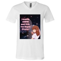 Anime & Manga Pretty Watch Anime Pink V-Neck T-Shirt