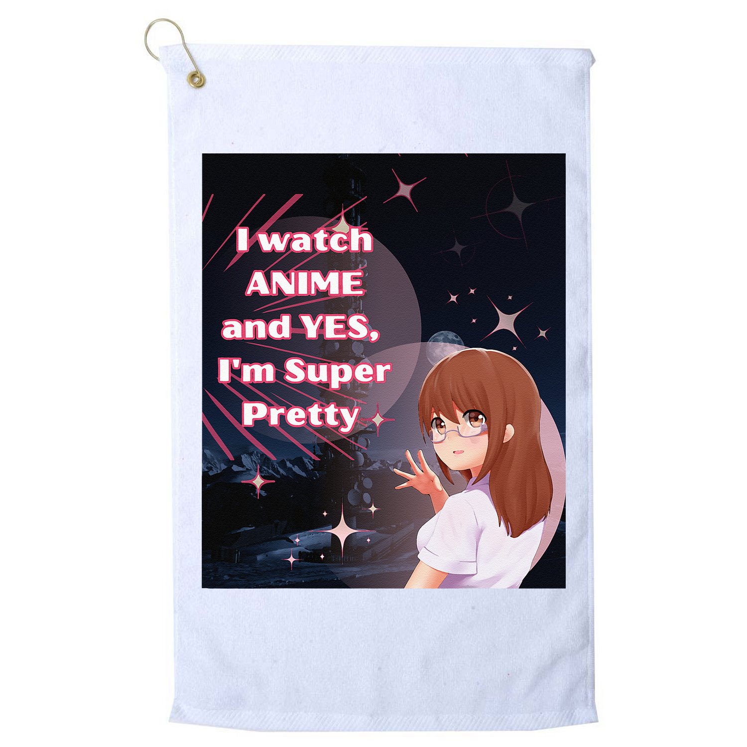 Anime & Manga Pretty Watch Anime Pink Golf Towel
