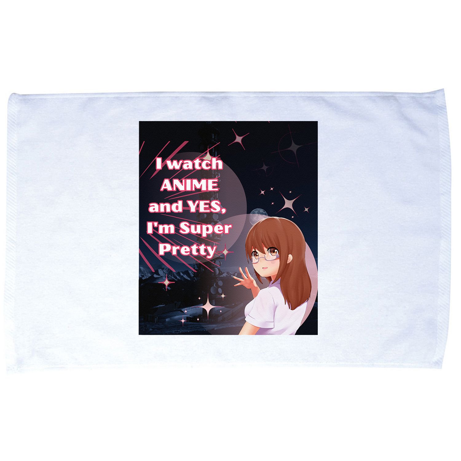 Anime & Manga Pretty Watch Anime Pink Microfiber Hand Towel