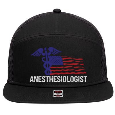 Anesthesiologist Medical Practioner Health Care Gift 7 Panel Mesh Trucker Snapback Hat