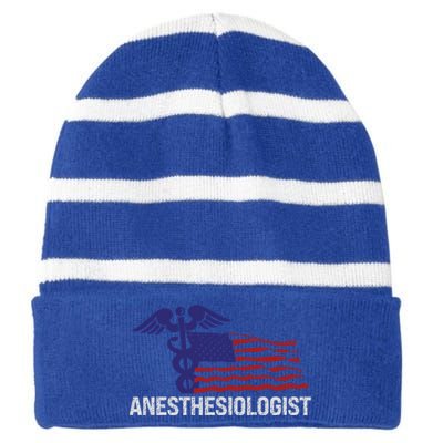 Anesthesiologist Medical Practioner Health Care Gift Striped Beanie with Solid Band